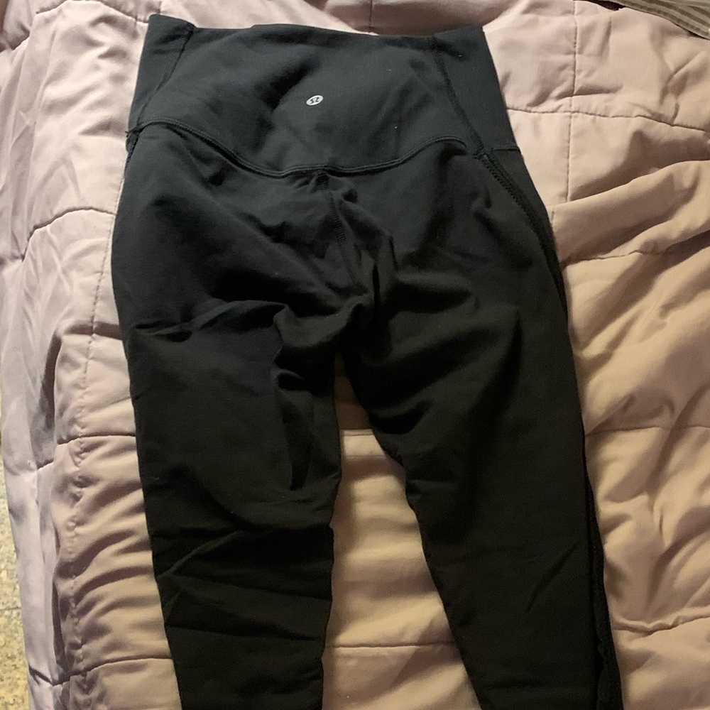 Black lululemon leggings with mesh